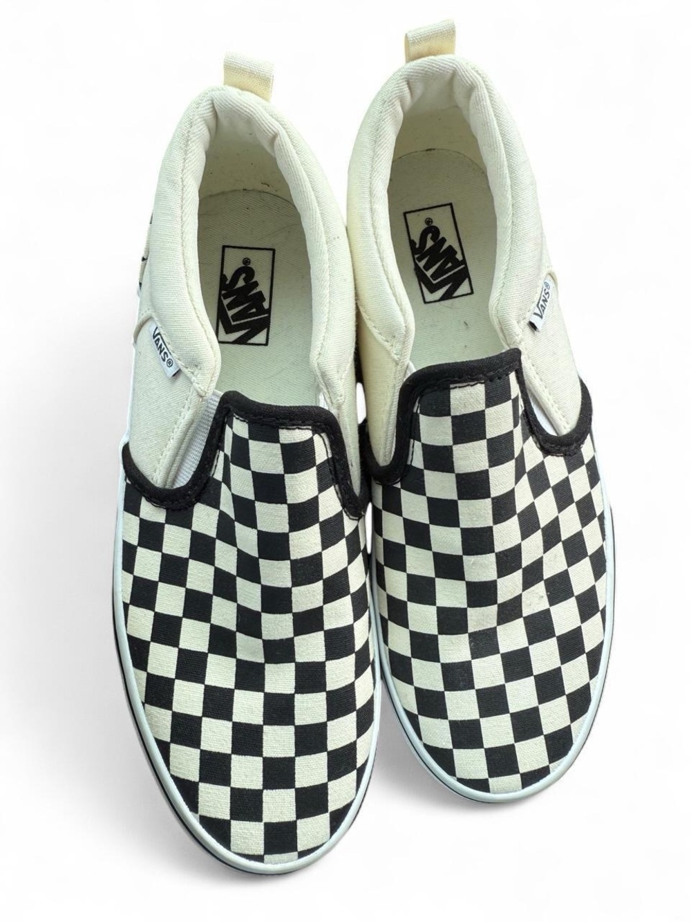 Vans Kids Checkerboard Slip-On Sneakers - Black & White